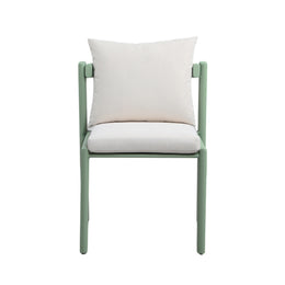 Nancy Mint Green and Cream Outdoor Dining Chair