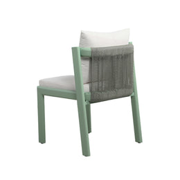 Nancy Mint Green and Cream Outdoor Dining Chair