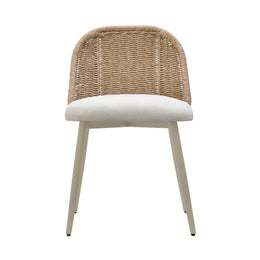 Alexa Cream Performance Fabric Outdoor Dining Chair