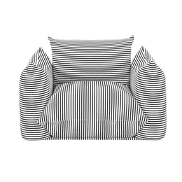 Saint Tropez Pearl and Black Striped Stuffed Outdoor Armchair - UK