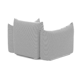 Saint Tropez Pearl and Black Striped Stuffed Outdoor Armchair - UK