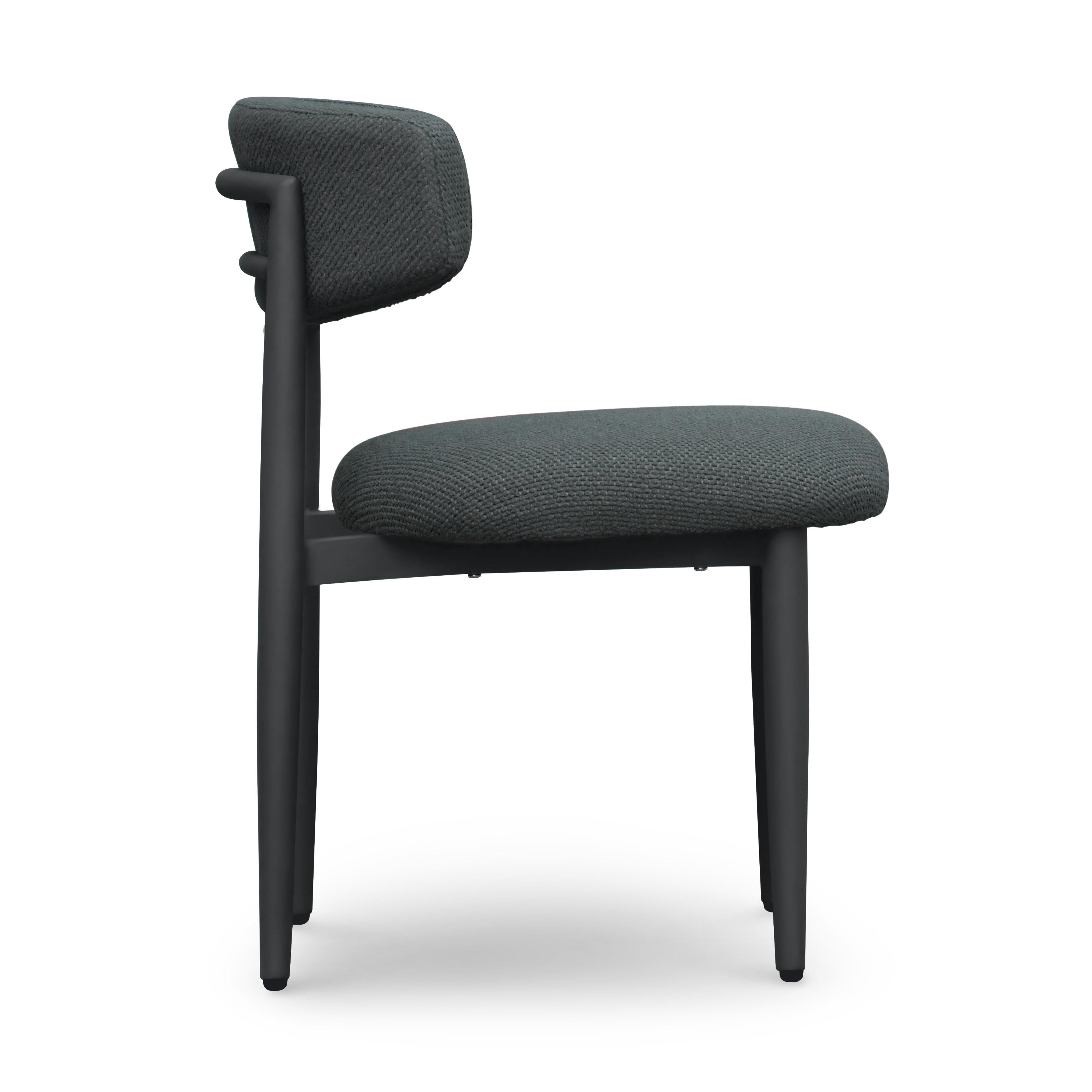 Annika Black Textured Outdoor Dining Side Chair