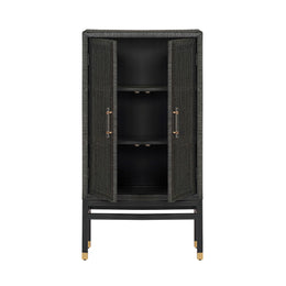 Amara Charcoal Woven Rattan Cabinet