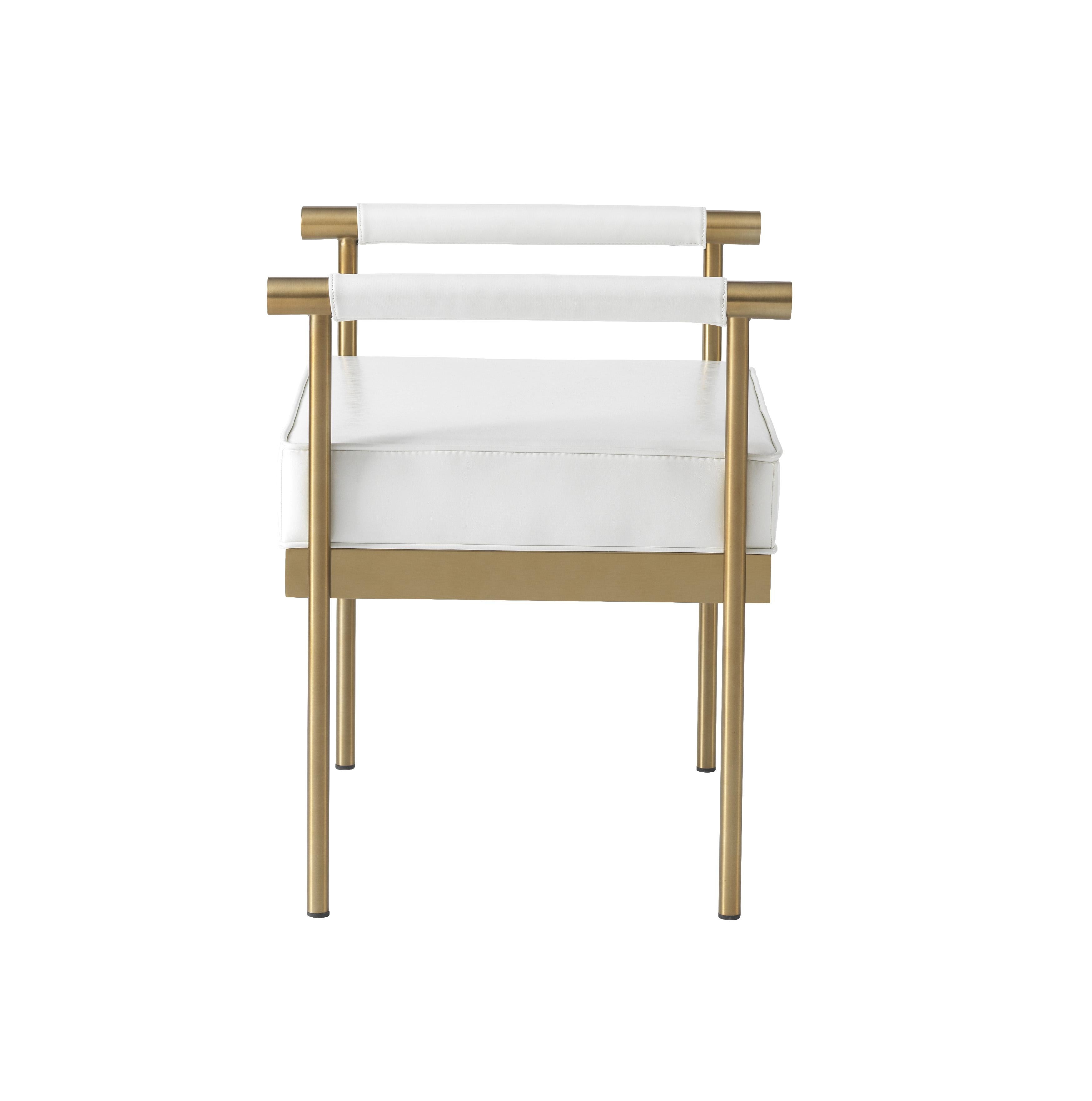 Diva White Performance Vegan Leather Bench - UK