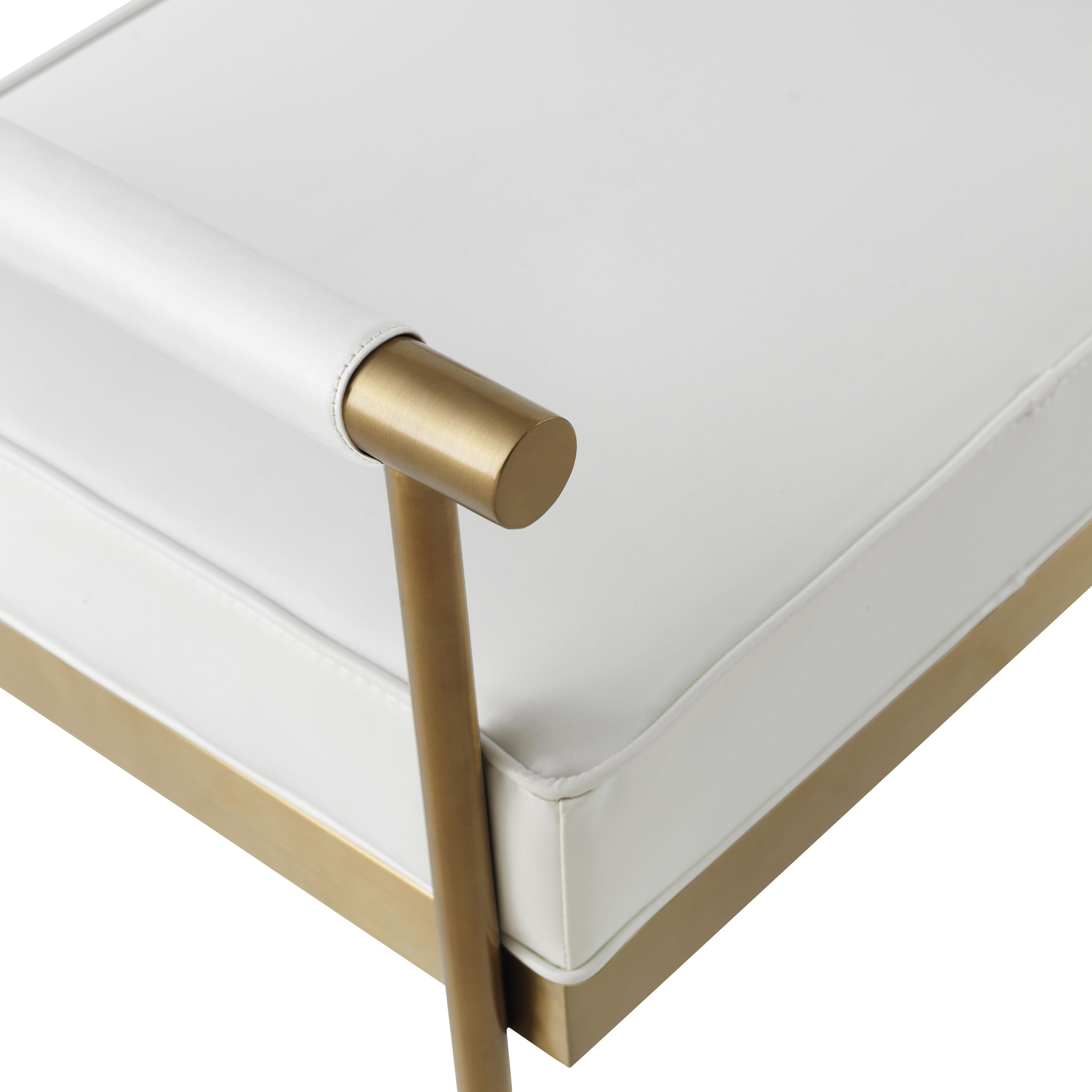 Diva White Performance Vegan Leather Bench - UK