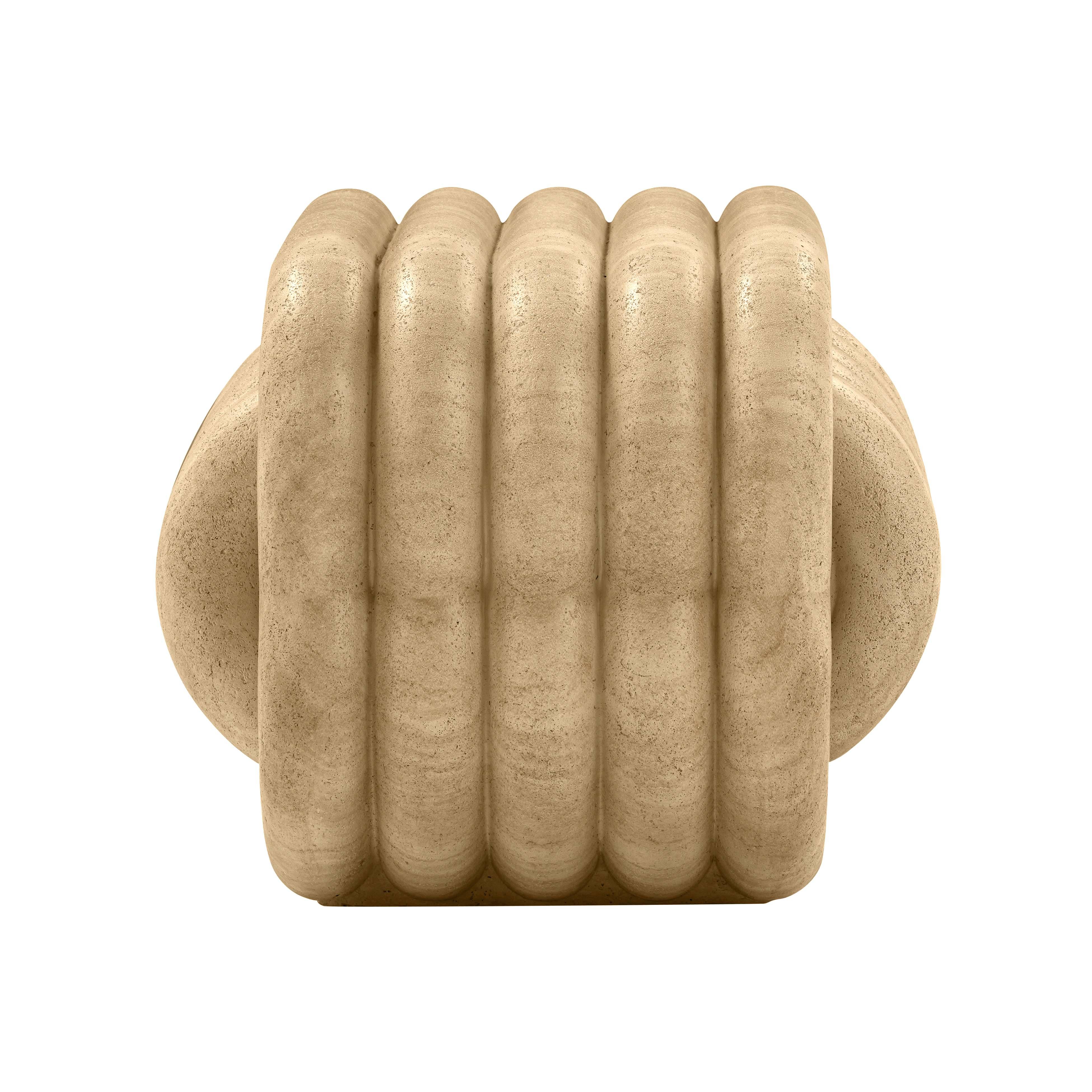 Love Knot Faux Travertine Indoor / Outdoor Accent Stool