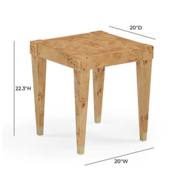 Brandyss Honey Burl End Table
