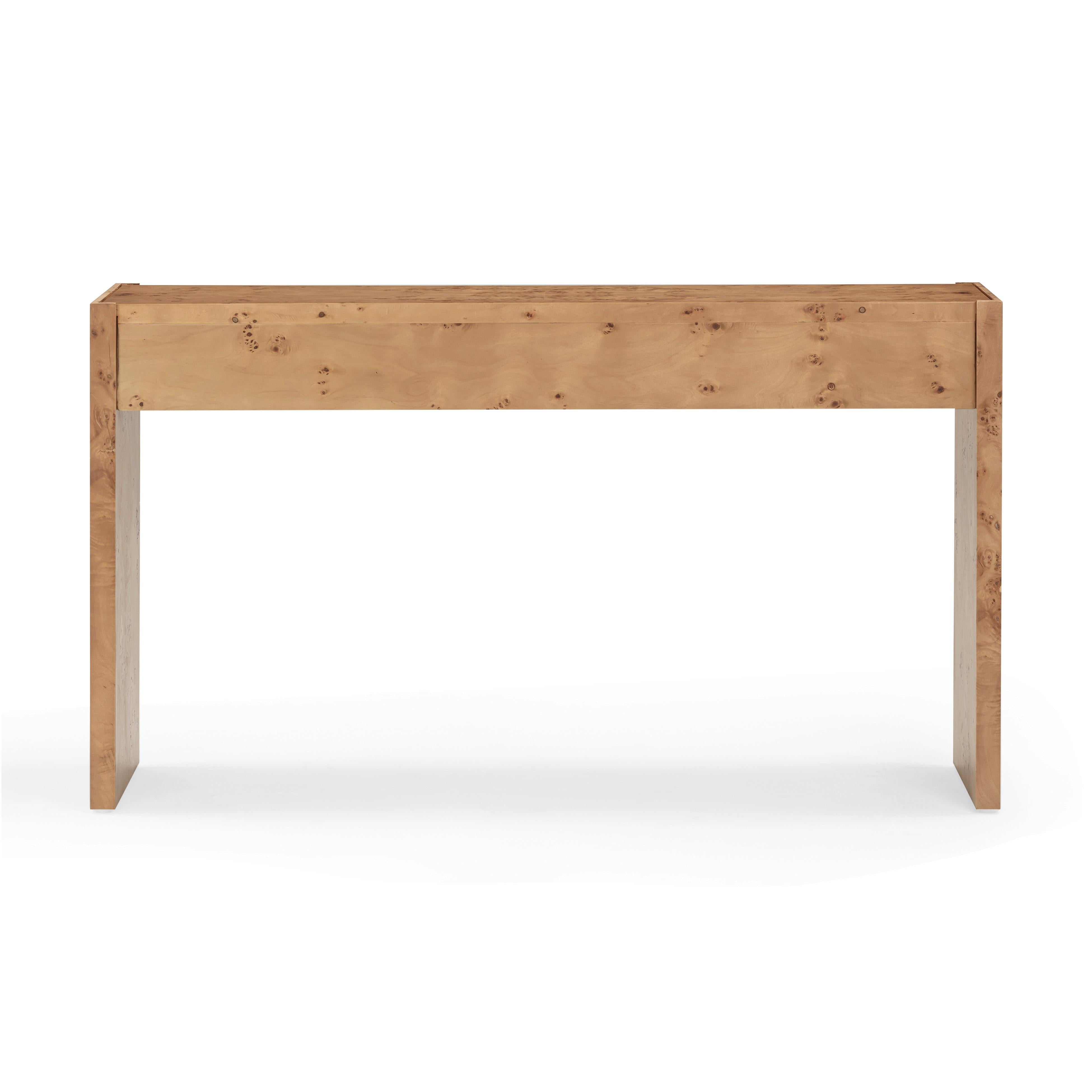 Brandyss Honey Burl Console Table