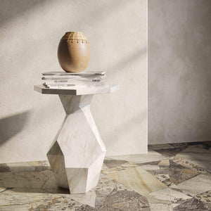 Esme Faux Marble Round Side Table