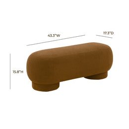 Mara Cinnamon Brown Vegan Shearling Ottoman