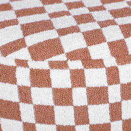 Claire Brown Checkered Boucle Stool - UK