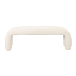 Leigh Cream Velvet Channeled Bench - UK