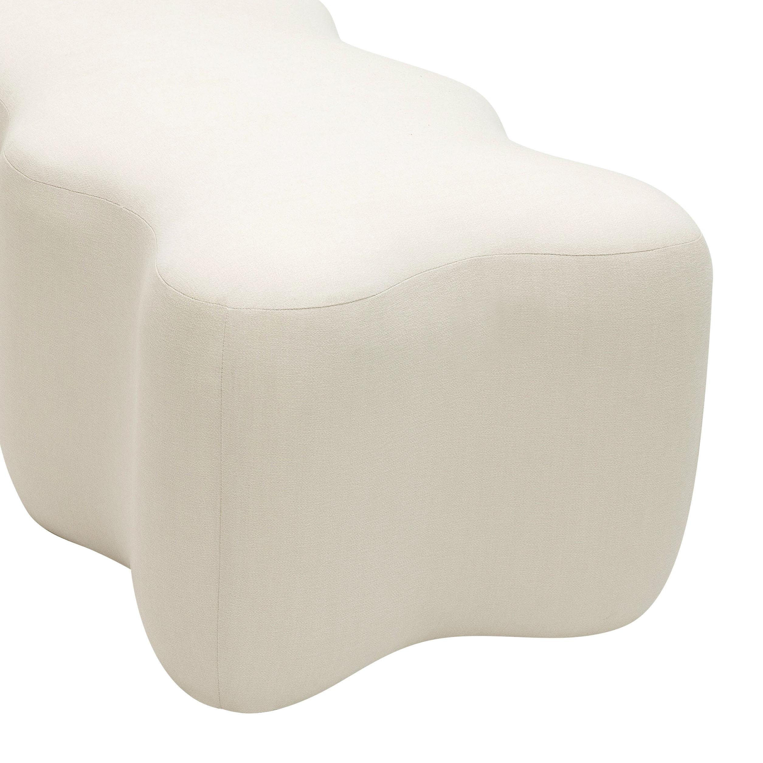 Archie Upholstered Bench in Cream Linen - UK