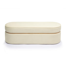 Pomp Cream Velvet Bench