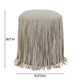 Shag Me Grey Performance Vegan Leather Ottoman