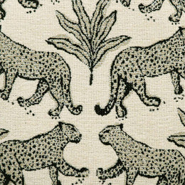 Dex Cream Leopard Jacquard Ottoman