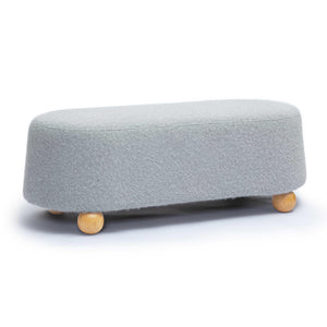 Jaine Stone Grey Loose Mohair Large Ottoman