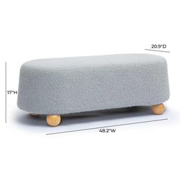 Jaine Stone Grey Loose Mohair Large Ottoman