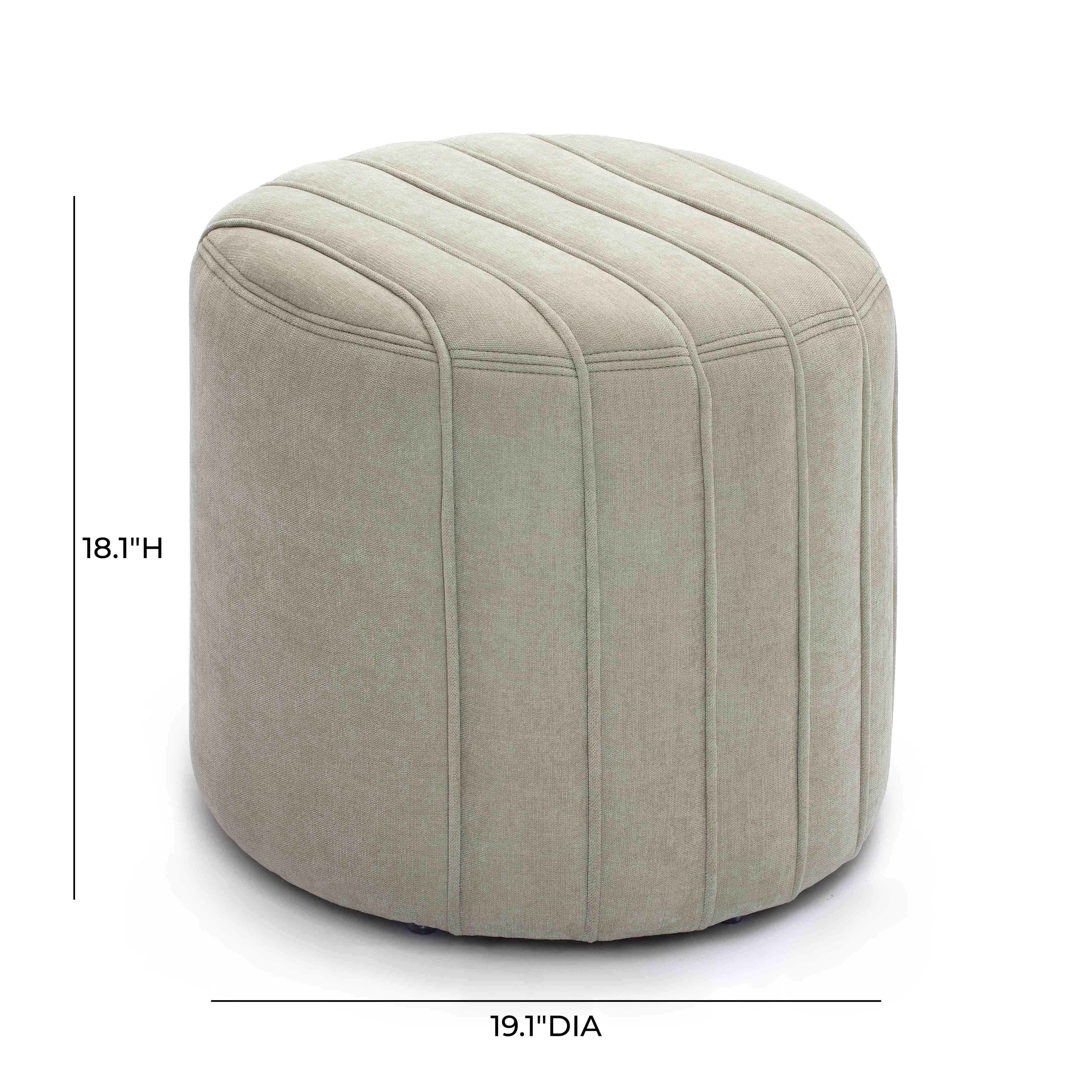 Pouch Mint Green Chenille Ottoman