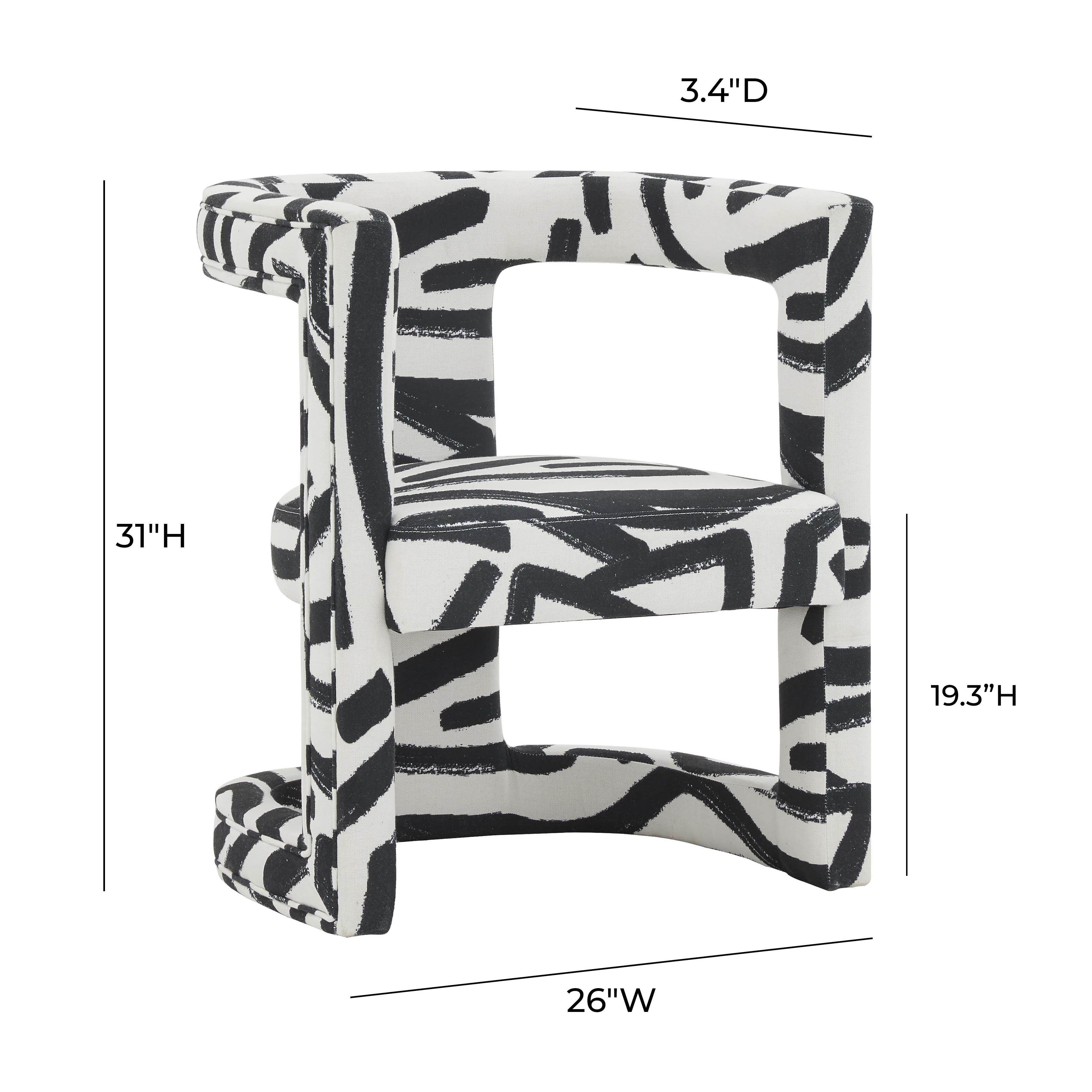 Ada Chair in Black Brushstroke Pattern - UK