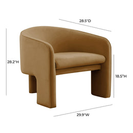 Marla Cognac Velvet Accent Chair - UK