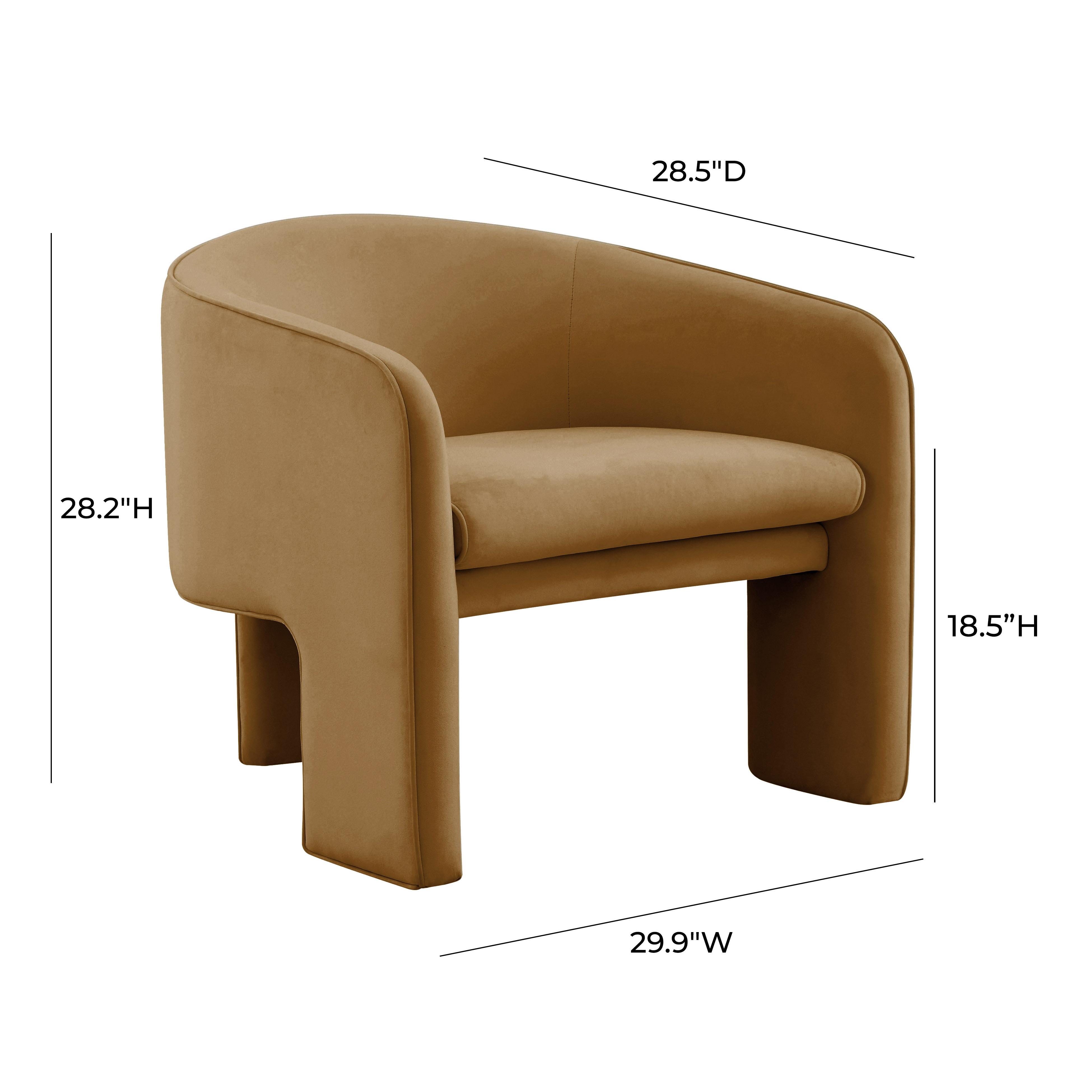 Marla Cognac Velvet Accent Chair - UK