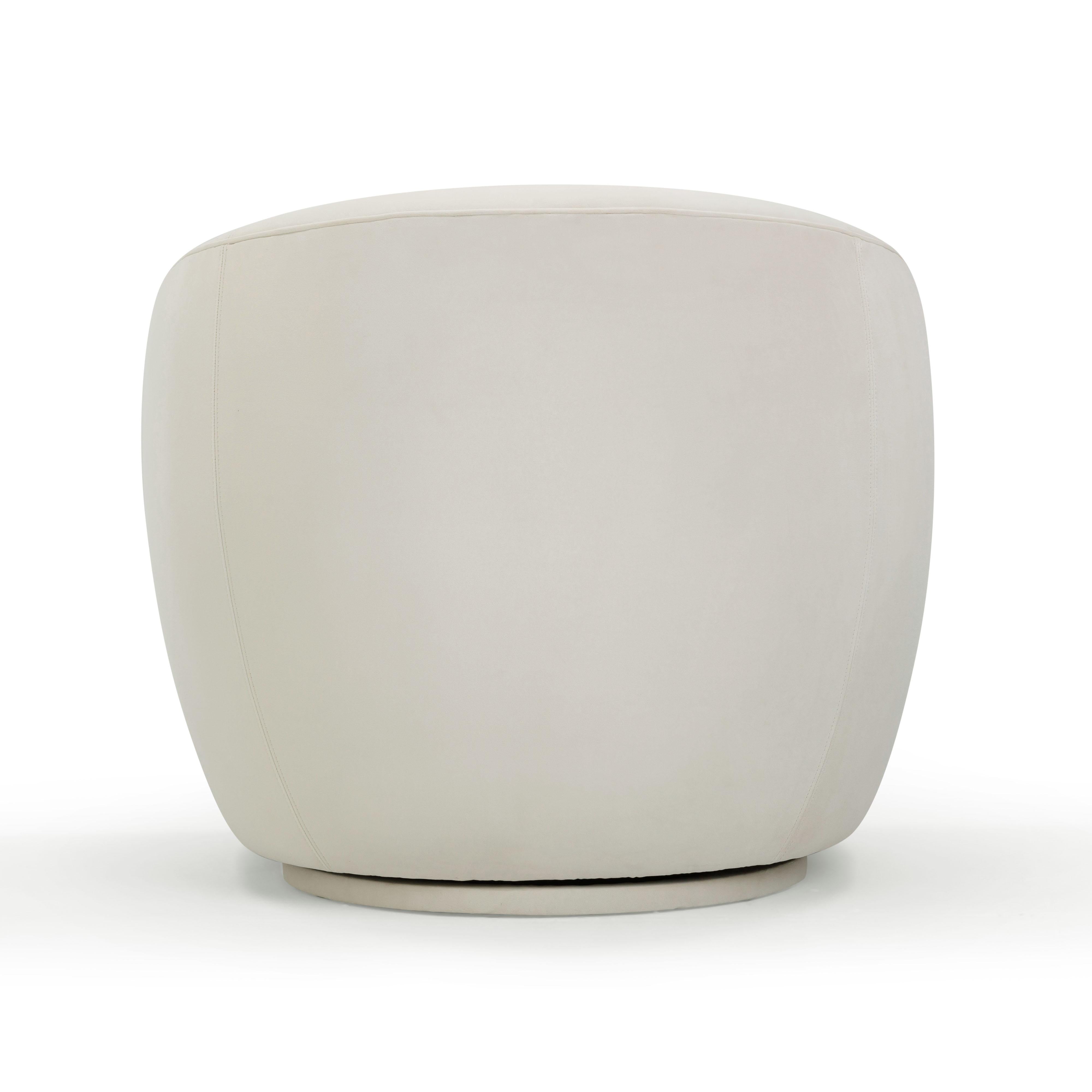 Jordan Cream Velvet Swivel Chair