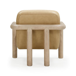 Bekah Tan Genuine Leather Accent Chair