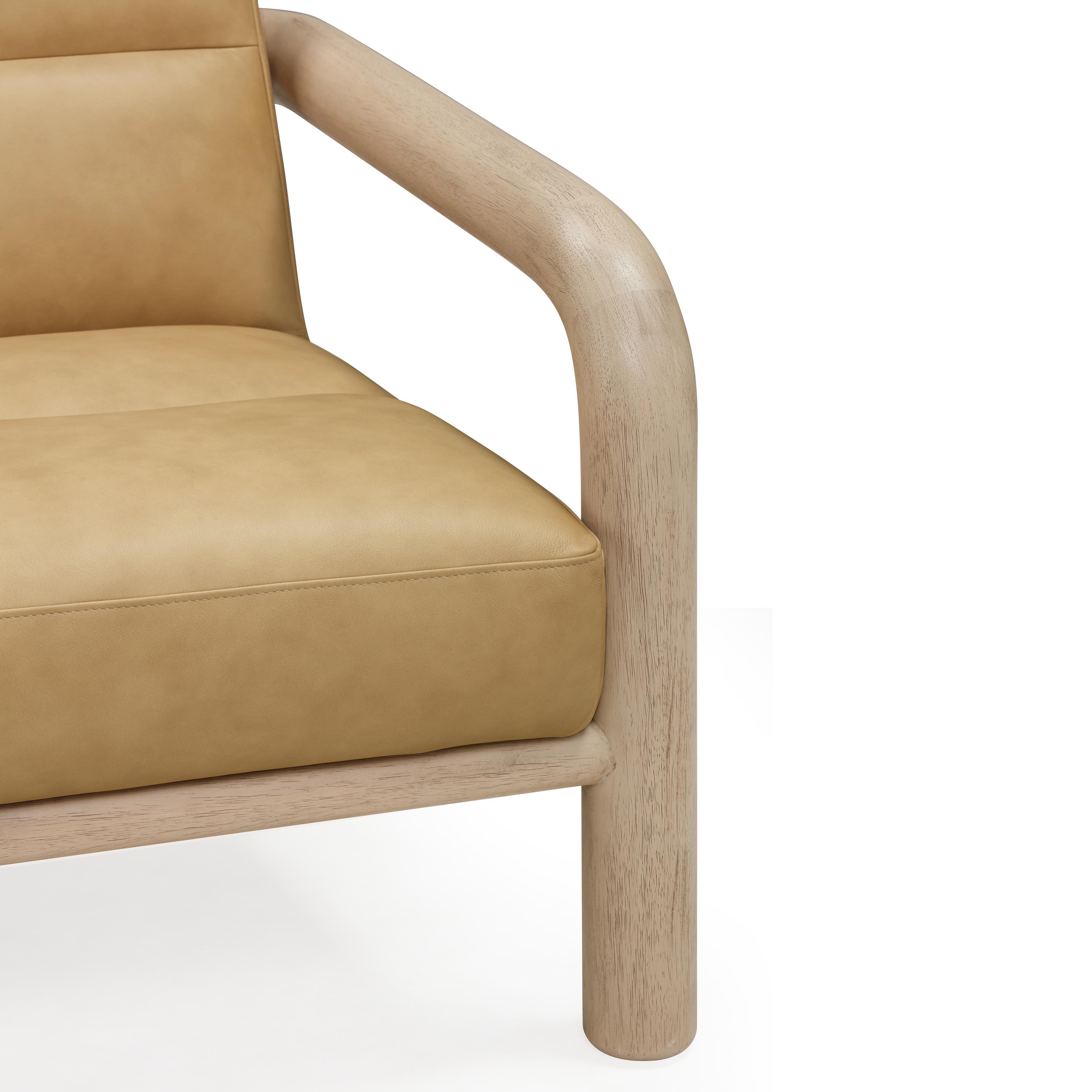 Bekah Tan Genuine Leather Accent Chair