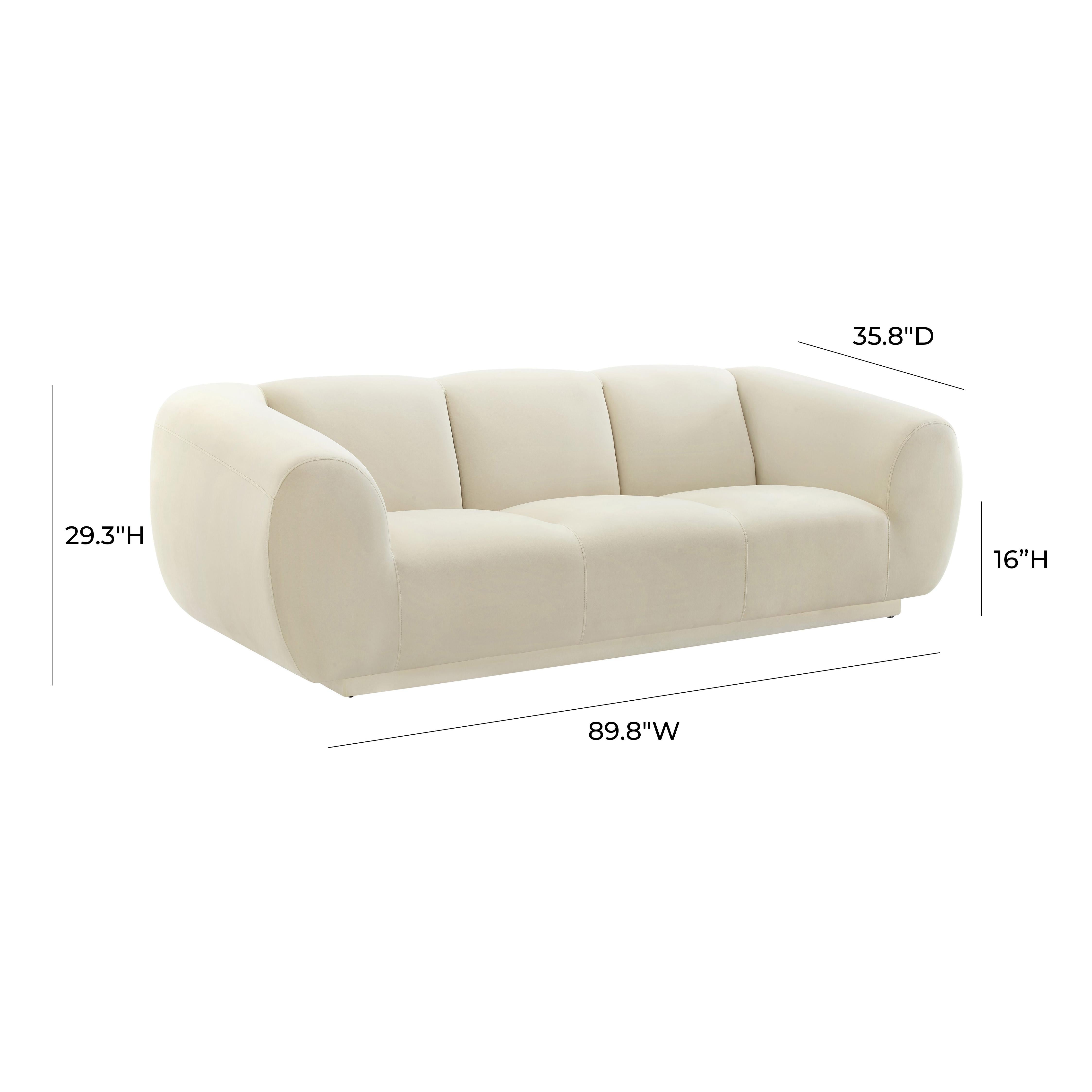 Emmet Cream Velvet Sofa