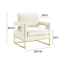 Avery Cream Velvet Chair - UK