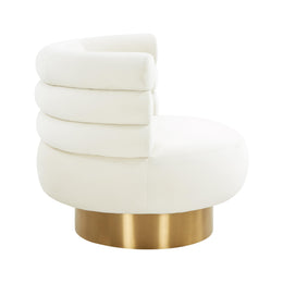 Naomi Cream Velvet Swivel Chair