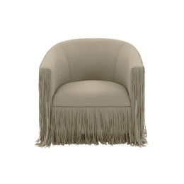 Shag Me Grey Performance Vegan Leather Swivel Chair