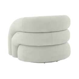 Slipper Light Grey Velvet Swivel Chair