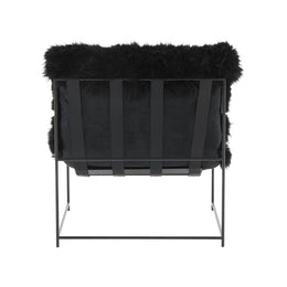 Kimi Black Genuine Sheepskin Chair
