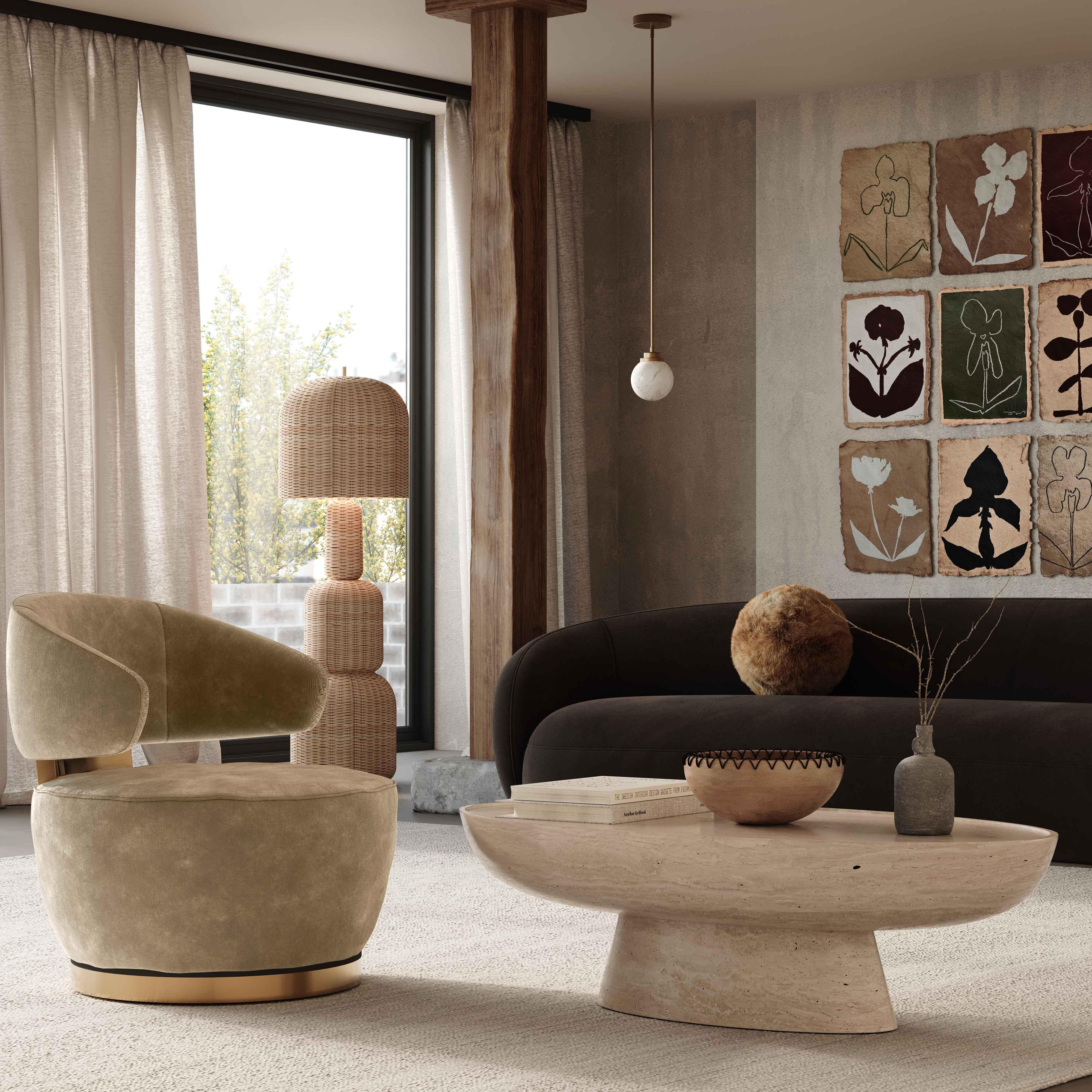 Austin Oat Recycled Fabric Swivel Chair - UK