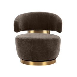 Austin Chocolate Brown Recycled Fabric Swivel Chair - UK