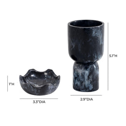 Platform Black Swirl Resin Kiddush Cup