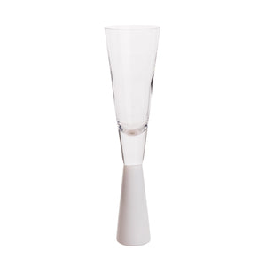 Flute White Champagne Glasses - Set of 4