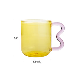 Lottie Amber and Pink Water Glass - Set of 4