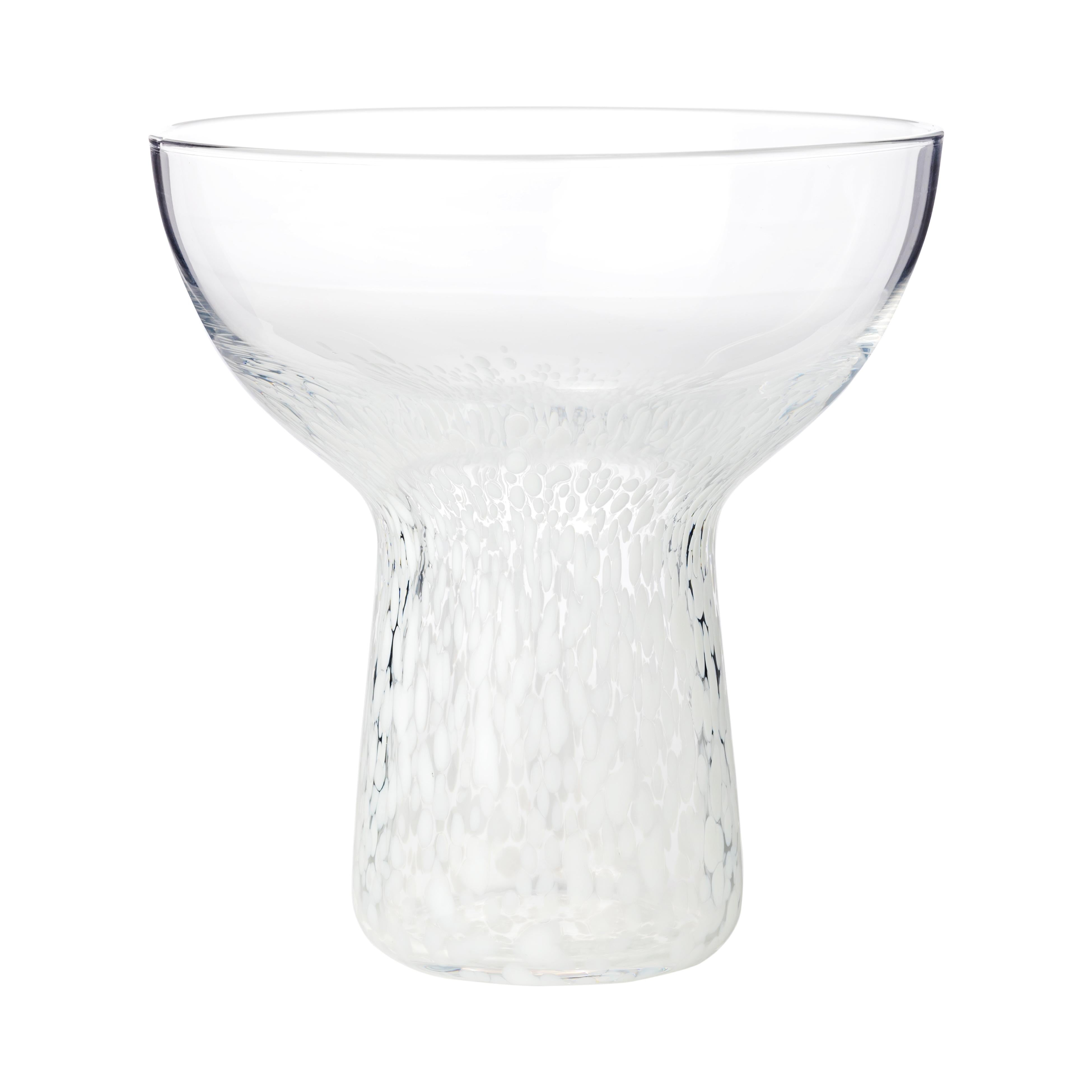 Dottie Clear White Dots Handblown Cocktail Glass - Set of 4