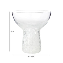 Dottie Clear White Dots Handblown Cocktail Glass - Set of 4