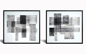 Hand Painted Textured Canvas In Frame (Set) Curated Canvas