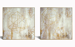 Hand Painted Textured Canvas In Frame (Set) Curated Canvas