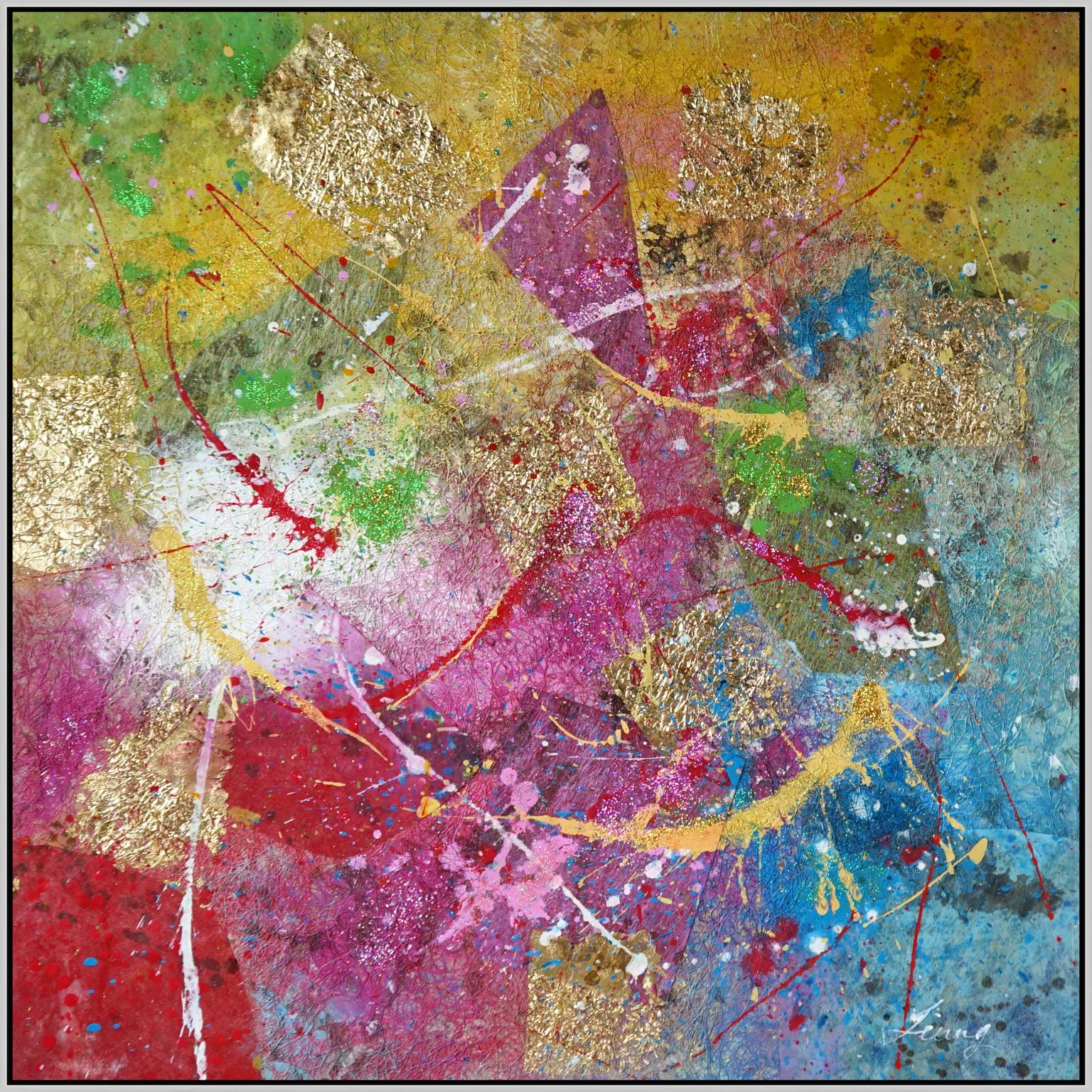 Hand Painted Textured Canvas In Frame Curated Canvas