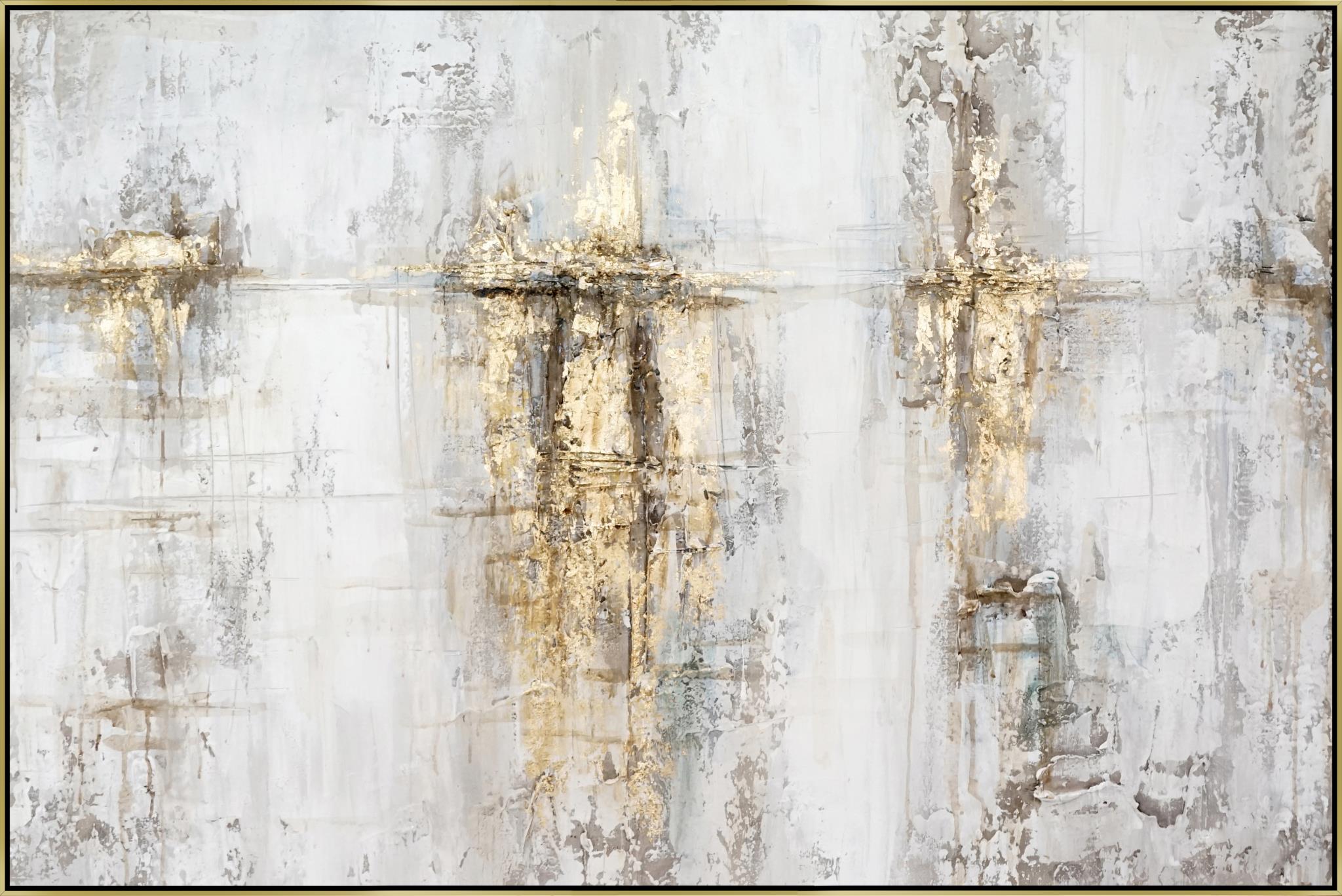 Hand Painted Textured Canvas W/ Foil In Frame Curated Canvas