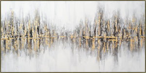 Hand Painted Textured Canvas W/ Foil In Frame Curated Canvas