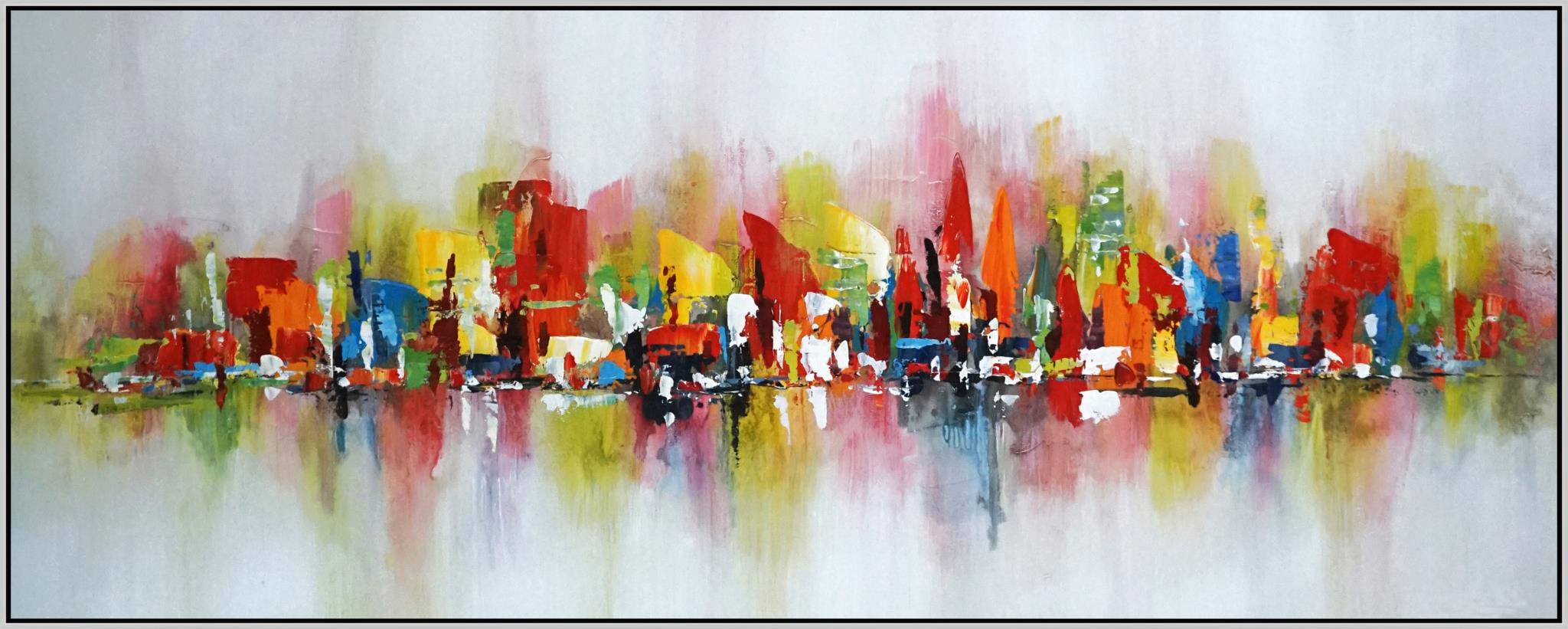 Hand Painted Textured Canvas In Frame Curated Canvas