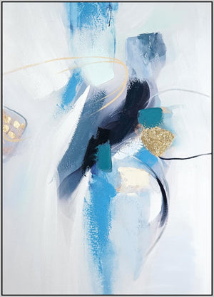 Hand Painted Textured Canvas W/ Foil In Frame Curated Canvas