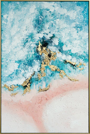 Hand Painted Textured Canvas W/ Foil In Frame Curated Canvas